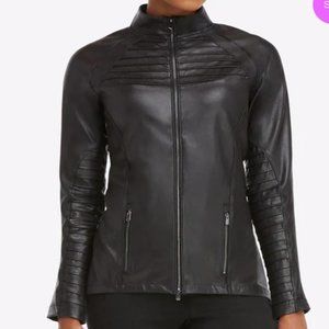 Spanx Faux Leather Moto Jacket Very Black